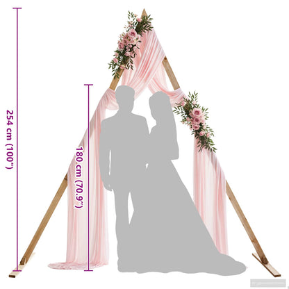 Wedding Arch Light Brown 202 x 95 x 254 cm Solid Pine Wood