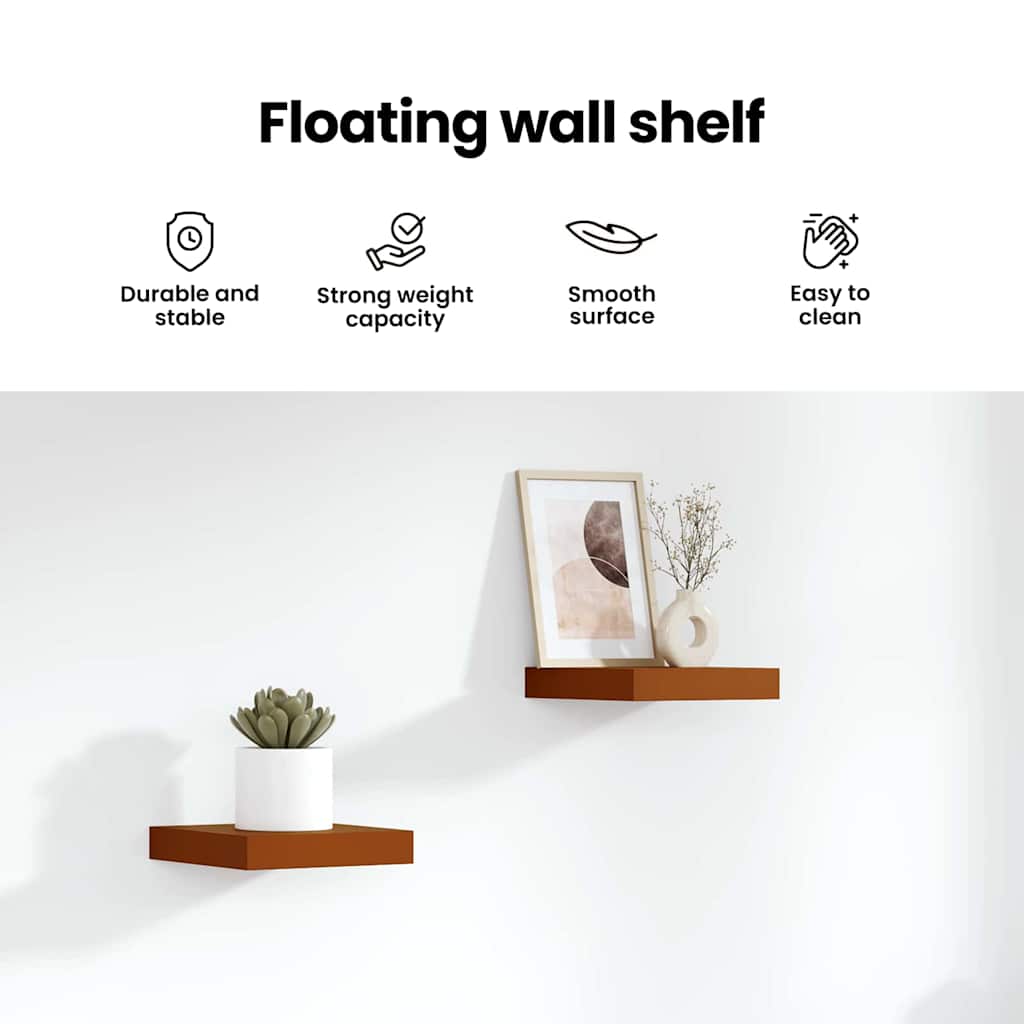 Wall Shelf Wall-mounted Red 23 x 23.5 x 4 cm Engineered Wood