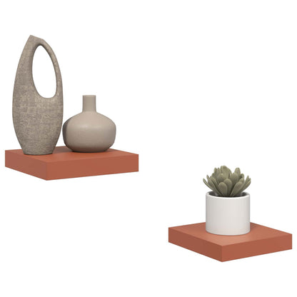 Wall Shelf 2 pcs Red 23 x 23.5 x 4 cm Engineered Wood
