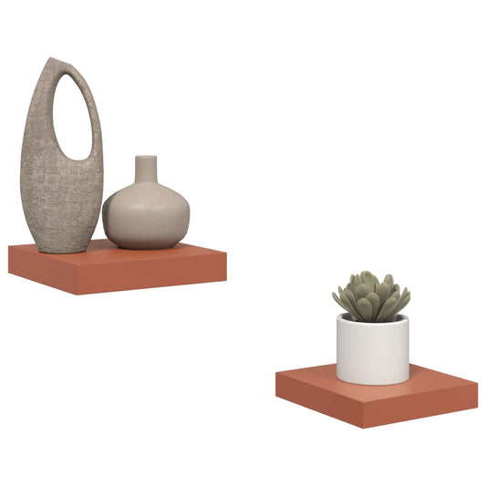 Wall Shelf 2 pcs Red 23 x 23.5 x 4 cm Engineered Wood
