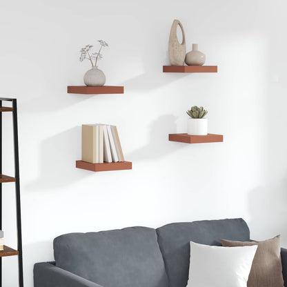 Wall Shelf 4 pcs Red 23 x 23.5 x 4 cm Engineered Wood