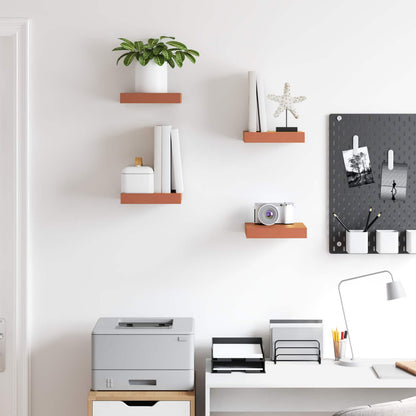 Wall Shelf 4 pcs Red 23 x 23.5 x 4 cm Engineered Wood