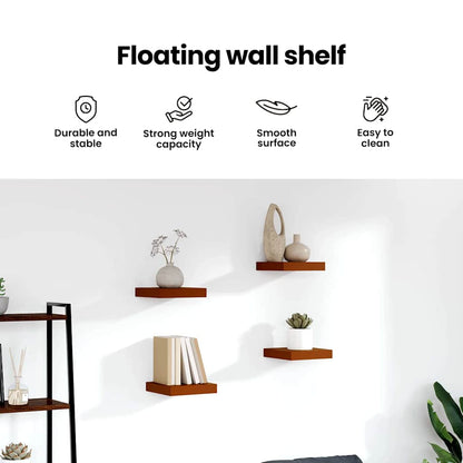 Wall Shelf 4 pcs Red 23 x 23.5 x 4 cm Engineered Wood