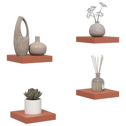 Wall Shelf 4 pcs Red 23 x 23.5 x 4 cm Engineered Wood