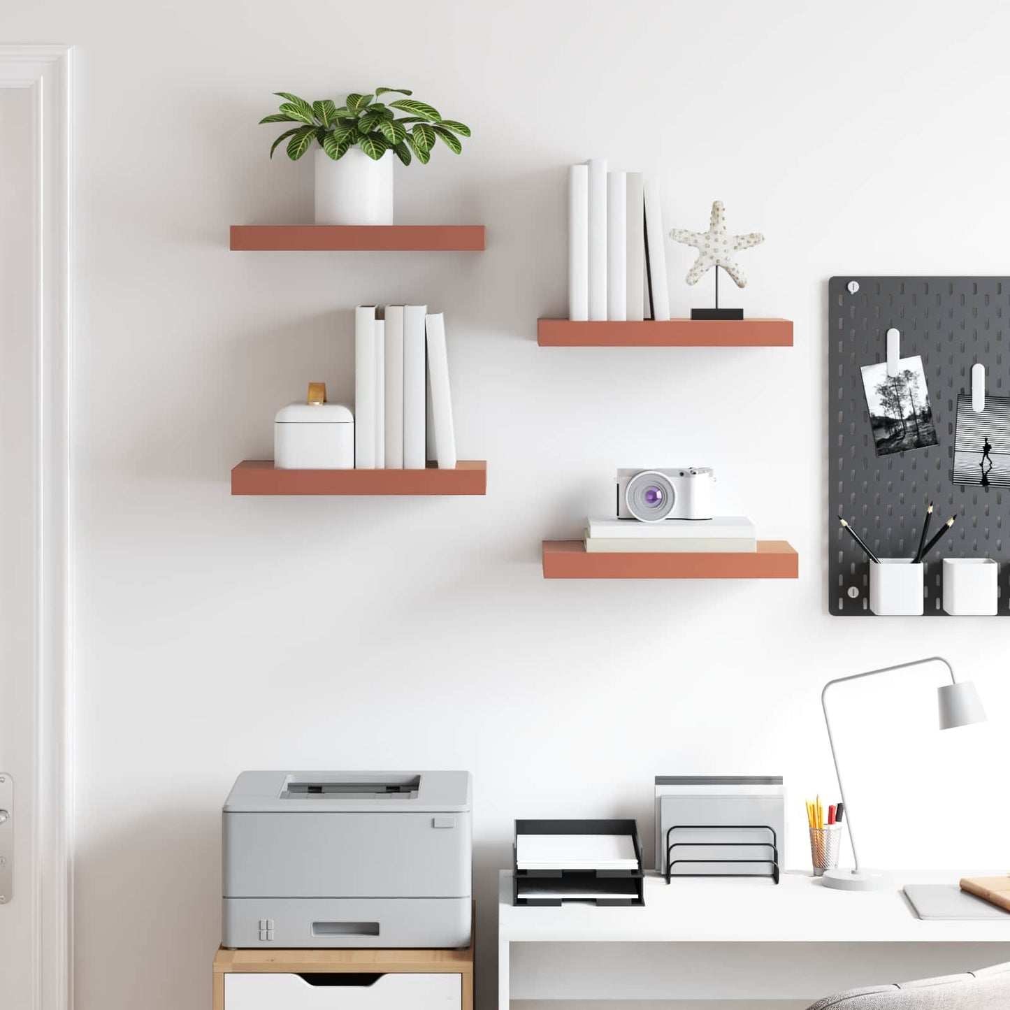 Wall Shelf 4 pcs Red 40 x 23.5 x 4 cm Engineered Wood