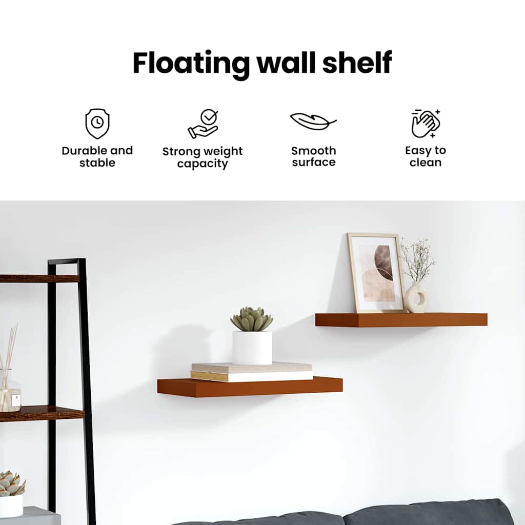 Wall Shelf Wall-Mounted Red 60 x 23.5 x 3.8 cm Engineered Wood