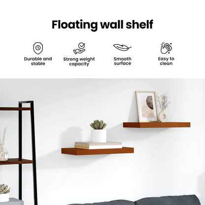 Wall Shelf Wall-Mounted Red 60 x 23.5 x 3.8 cm Engineered Wood