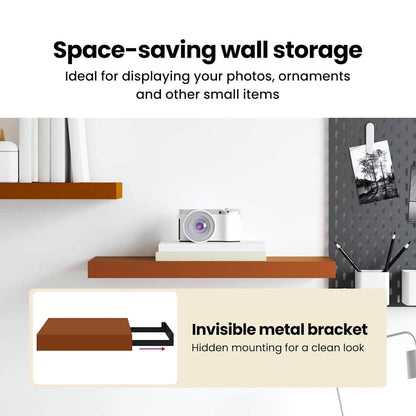 Wall Shelf Wall-Mounted Red 60 x 23.5 x 3.8 cm Engineered Wood