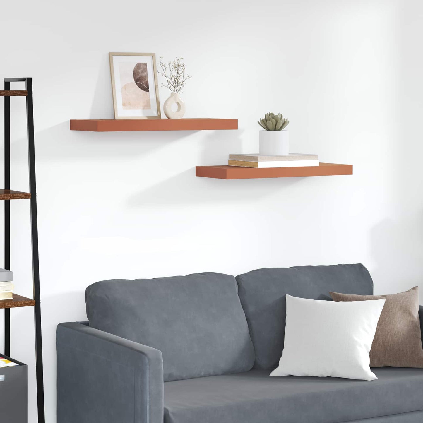 Wall Shelf 2 pcs Red 60 x 23 x 4 cm Engineered Wood