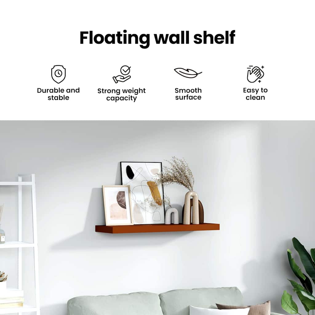 Wall Shelf Wall-mounted Red 80 x 23.5 x 4 cm Engineered Wood