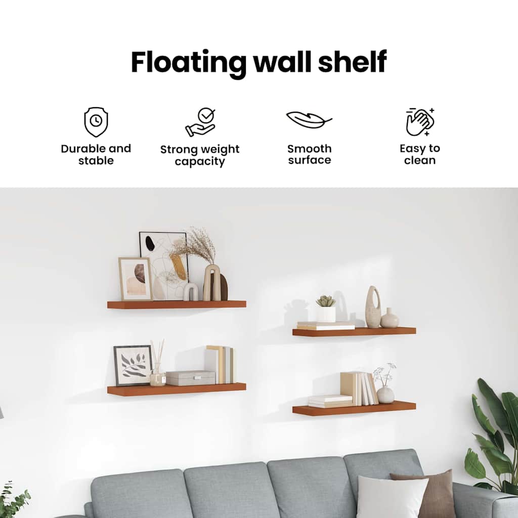 Wall Shelf 4 pcs Red 90 x 23.5 x 4 cm Engineered Wood