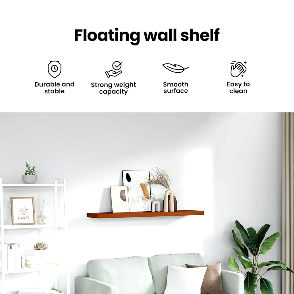 Wall Shelf Wall-mounted Red 120 x 23.5 x 4 cm Engineered Wood