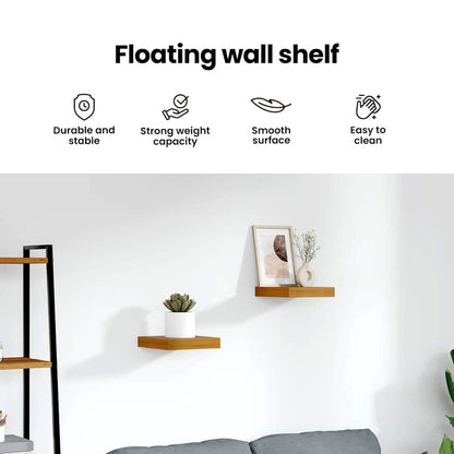 Wall Shelf Wall-mounted Brown 23 x 23.5 x 4 cm Engineered Wood