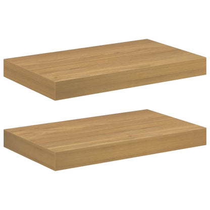 Wall Shelf 2 pcs Brown 40 x 23.5 x 4 cm Engineered Wood