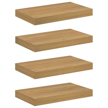 Wall Shelf Wall-Mounted 4 pcs Brown 40 x 23.5 x 3.8 cm