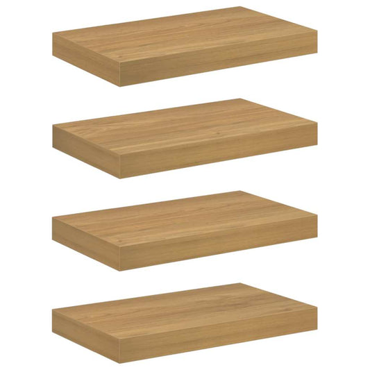 Wall Shelf Wall-Mounted 4 pcs Brown 40 x 23.5 x 3.8 cm