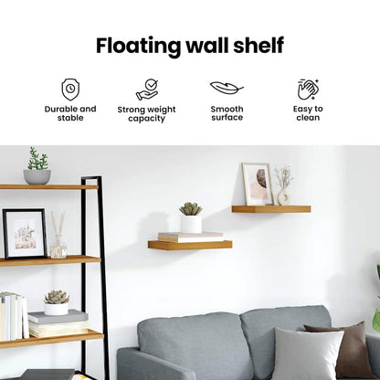 Wall Shelf Wall-mounted Brown 50 x 23 x 4 cm Engineered Wood