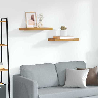 Wall Shelf 2 pcs Brown 50 x 23 x 4 cm Engineered Wood