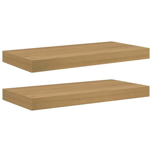 Wall Shelf 2 pcs Brown 50 x 23 x 4 cm Engineered Wood