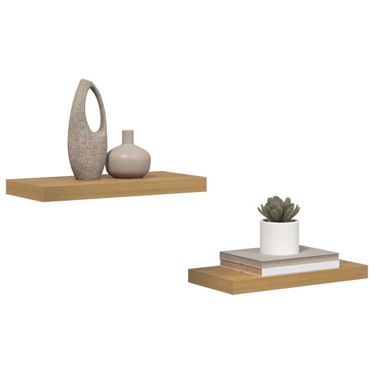 Wall Shelf 2 pcs Brown 50 x 23 x 4 cm Engineered Wood