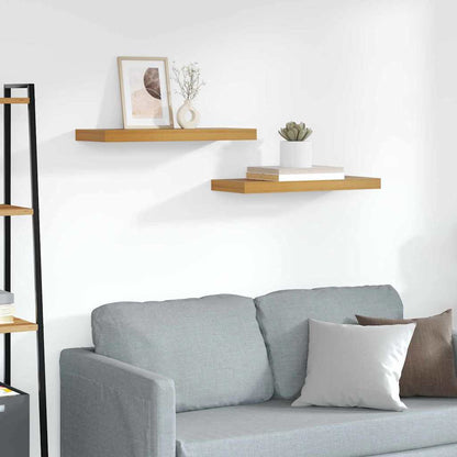 Wall Shelf 2 pcs Brown 60 x 23 x 4 cm Engineered Wood