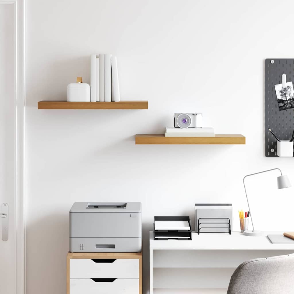Wall Shelf 2 pcs Brown 60 x 23 x 4 cm Engineered Wood