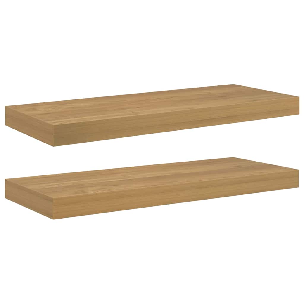 Wall Shelf 2 pcs Brown 60 x 23 x 4 cm Engineered Wood