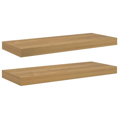 Wall Shelf 2 pcs Brown 60 x 23 x 4 cm Engineered Wood