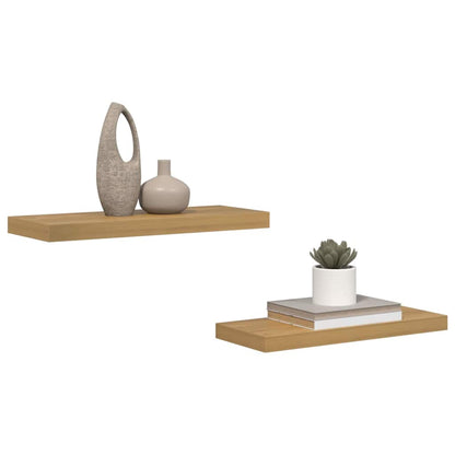 Wall Shelf 2 pcs Brown 60 x 23 x 4 cm Engineered Wood