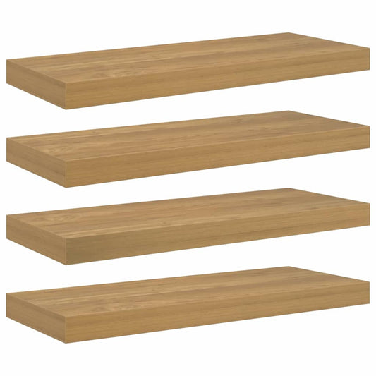 Wall Shelf Wall-Mounted 4 pcs Brown 60 x 23.5 x 3.8 cm