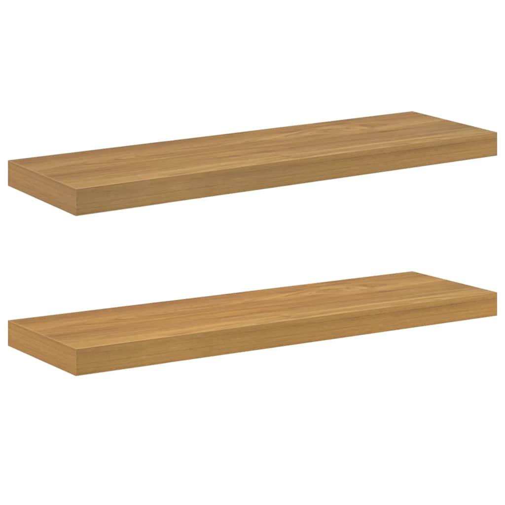 Wall Shelf 2 pcs Brown 90 x 23.5 x 4 cm Engineered Wood