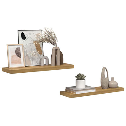 Wall Shelf 2 pcs Brown 90 x 23.5 x 4 cm Engineered Wood