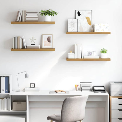 Wall Shelf 4 pcs Brown 90 x 23.5 x 4 cm Engineered Wood
