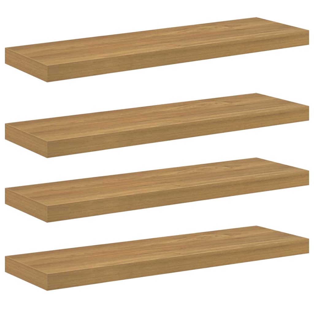 Wall Shelf 4 pcs Brown 90 x 23.5 x 4 cm Engineered Wood