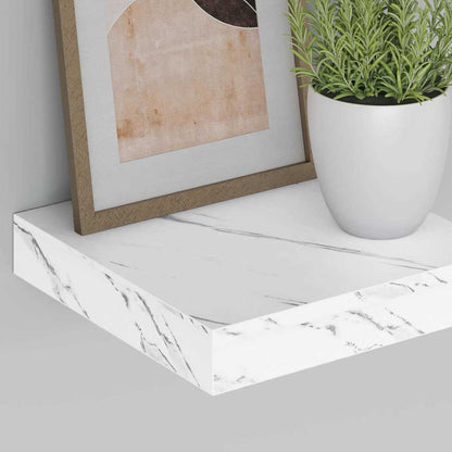 Wall Shelf White Marble 23 x 23.5 x 4 cm Engineered Wood