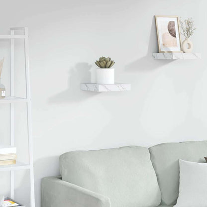 Wall Shelf White Marble 23 x 23.5 x 4 cm Engineered Wood