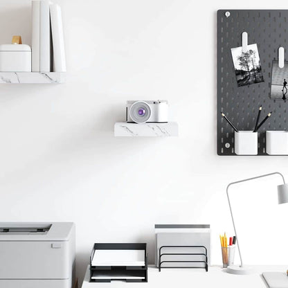 Wall Shelf White Marble 23 x 23.5 x 4 cm Engineered Wood