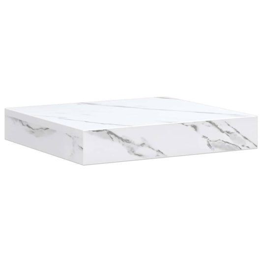 Wall Shelf White Marble 23 x 23.5 x 4 cm Engineered Wood