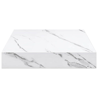 Wall Shelf 4 pcs White Marble 23 x 23.5 x 4 cm Engineered Wood