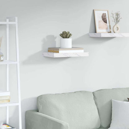 Wall Shelf White Marble 40 x 23.5 x 4 cm Engineered Wood