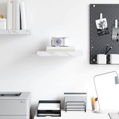 Wall Shelf White Marble 40 x 23.5 x 4 cm Engineered Wood