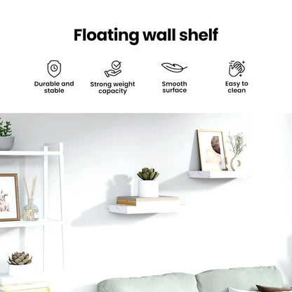 Wall Shelf White Marble 40 x 23.5 x 4 cm Engineered Wood