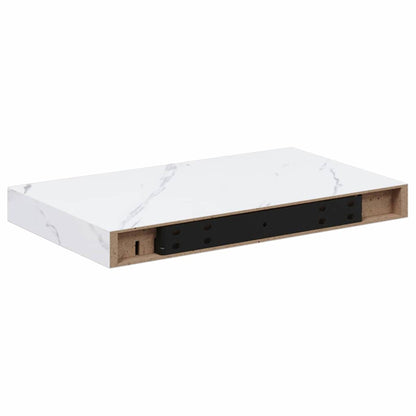 Wall Shelf 2 pcs White Marble 40 x 23.5 x 4 cm Engineered Wood