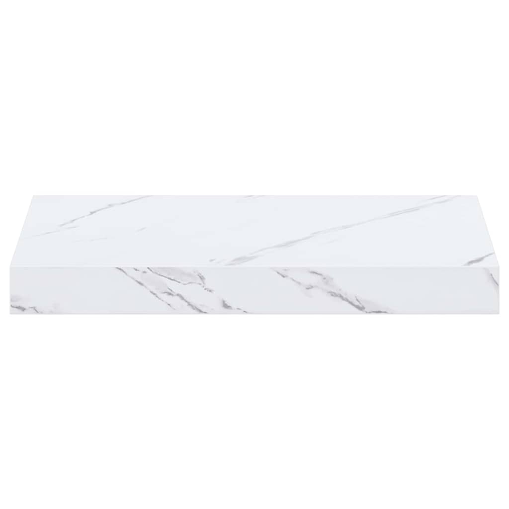 Wall Shelf 2 pcs White Marble 40 x 23.5 x 4 cm Engineered Wood