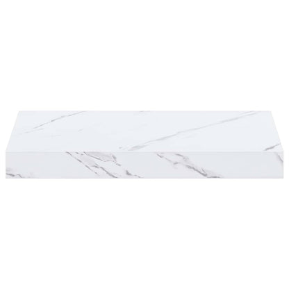 Wall Shelf 2 pcs White Marble 40 x 23.5 x 4 cm Engineered Wood