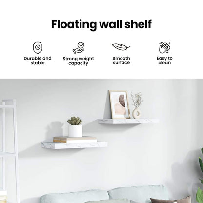 Wall Shelf White Marble 50 x 23 x 4 cm Engineered Wood