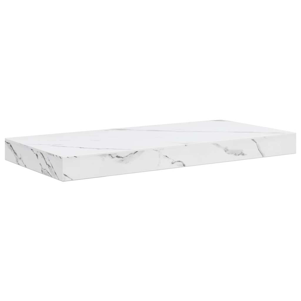 Wall Shelf 2 pcs White Marble 50 x 23.5 x 4 cm Engineered Wood