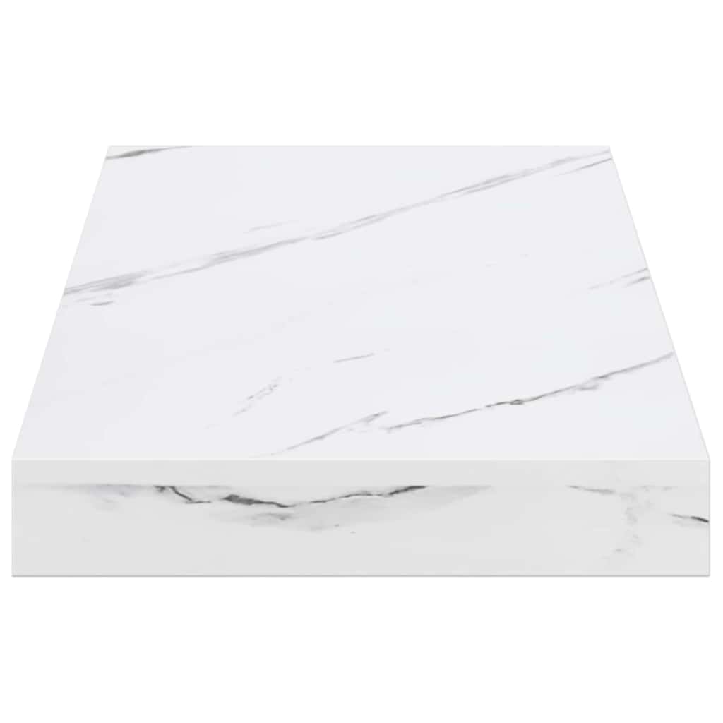 Wall Shelf 2 pcs White Marble 50 x 23.5 x 4 cm Engineered Wood