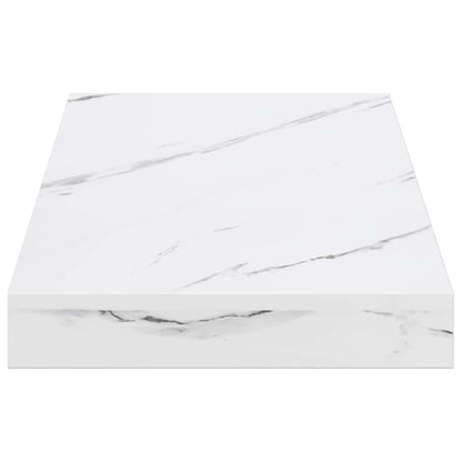 Wall Shelf 2 pcs White Marble 50 x 23.5 x 4 cm Engineered Wood