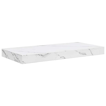 Wall Shelf 4 pcs White Marble 50 x 23.5 x 4 cm Engineered Wood